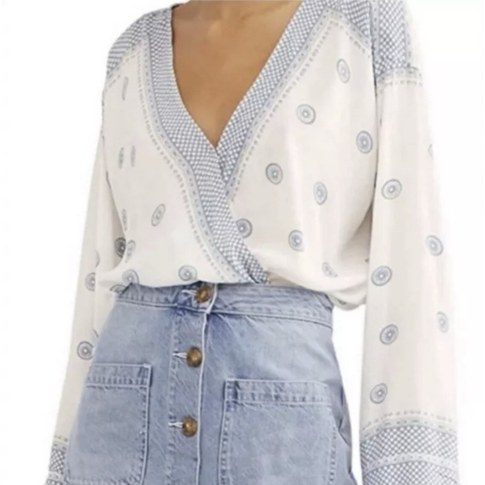 Free People Intimately On Board Bodysuit SEE DETAILS Top Deep V Neck Open Back S
